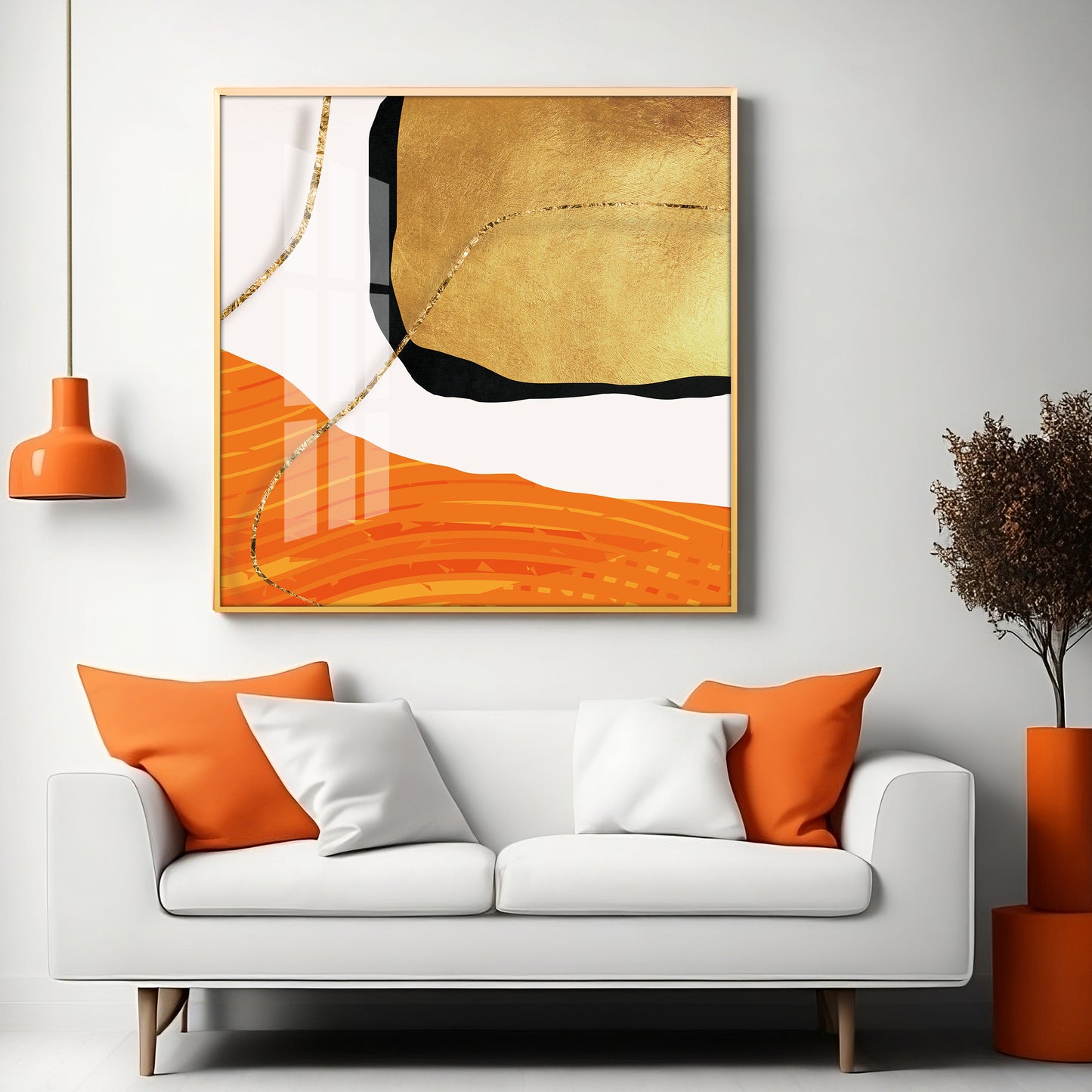 Golden Rust Premium Acrylic Square Wall Art