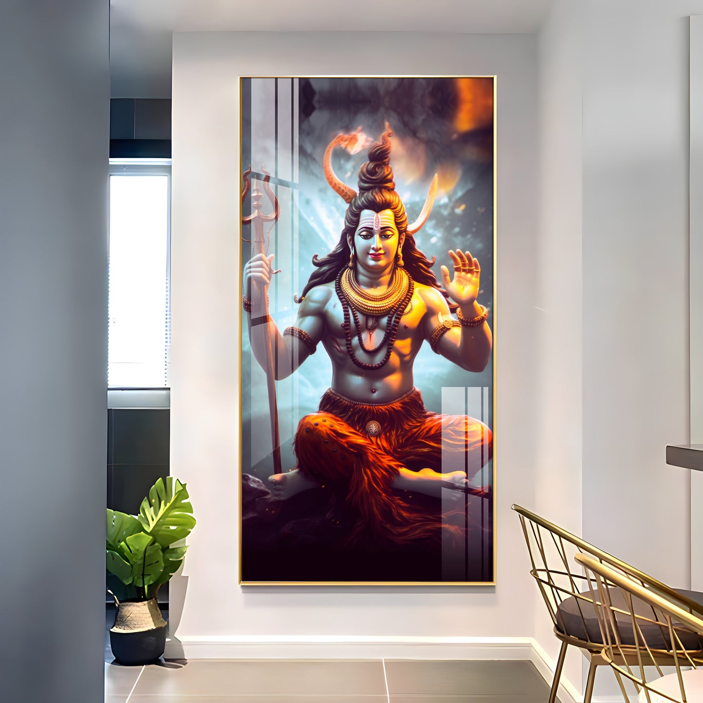 Har Har Mahadev Premium Acrylic Vertical Wall Art