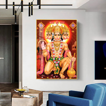 Majestic Lord Hanuman Premium Vertical Acrylic Wall Art