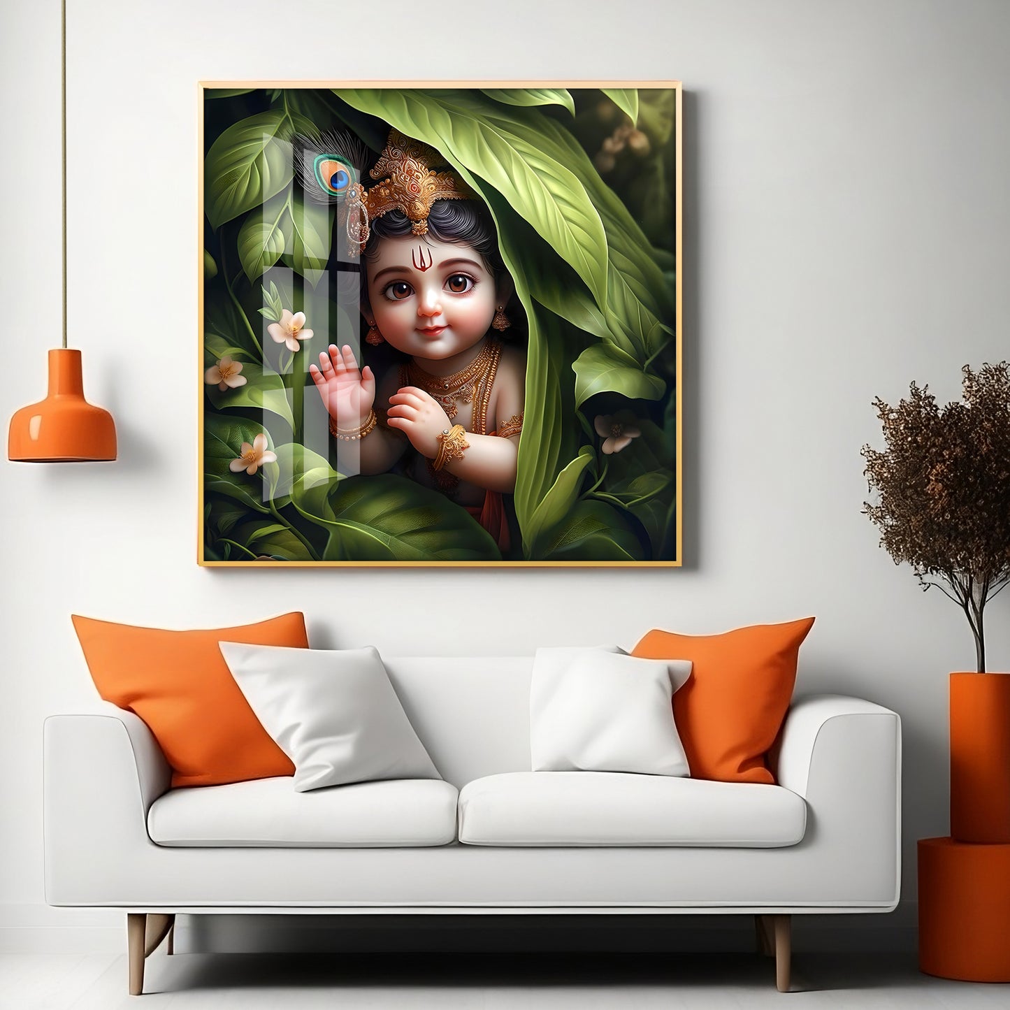 Ladoo Gopal Premium Acrylic Square Wall Art