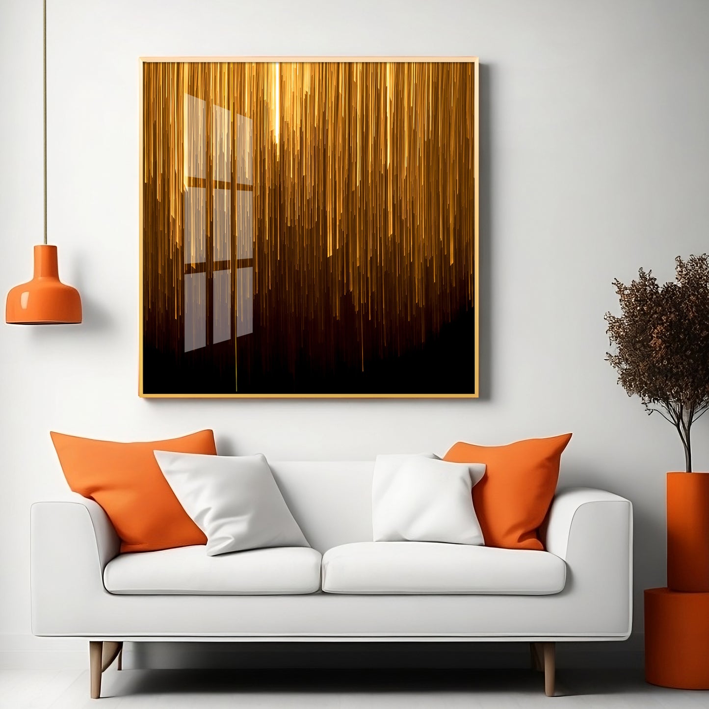 Art Ink Gold Living Room Premium Acrylic Square Wall Art