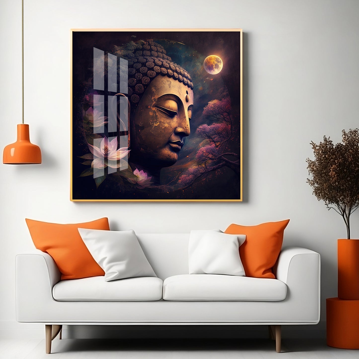 Lord Buddha Peaceful Premium Acrylic Square Wall Art