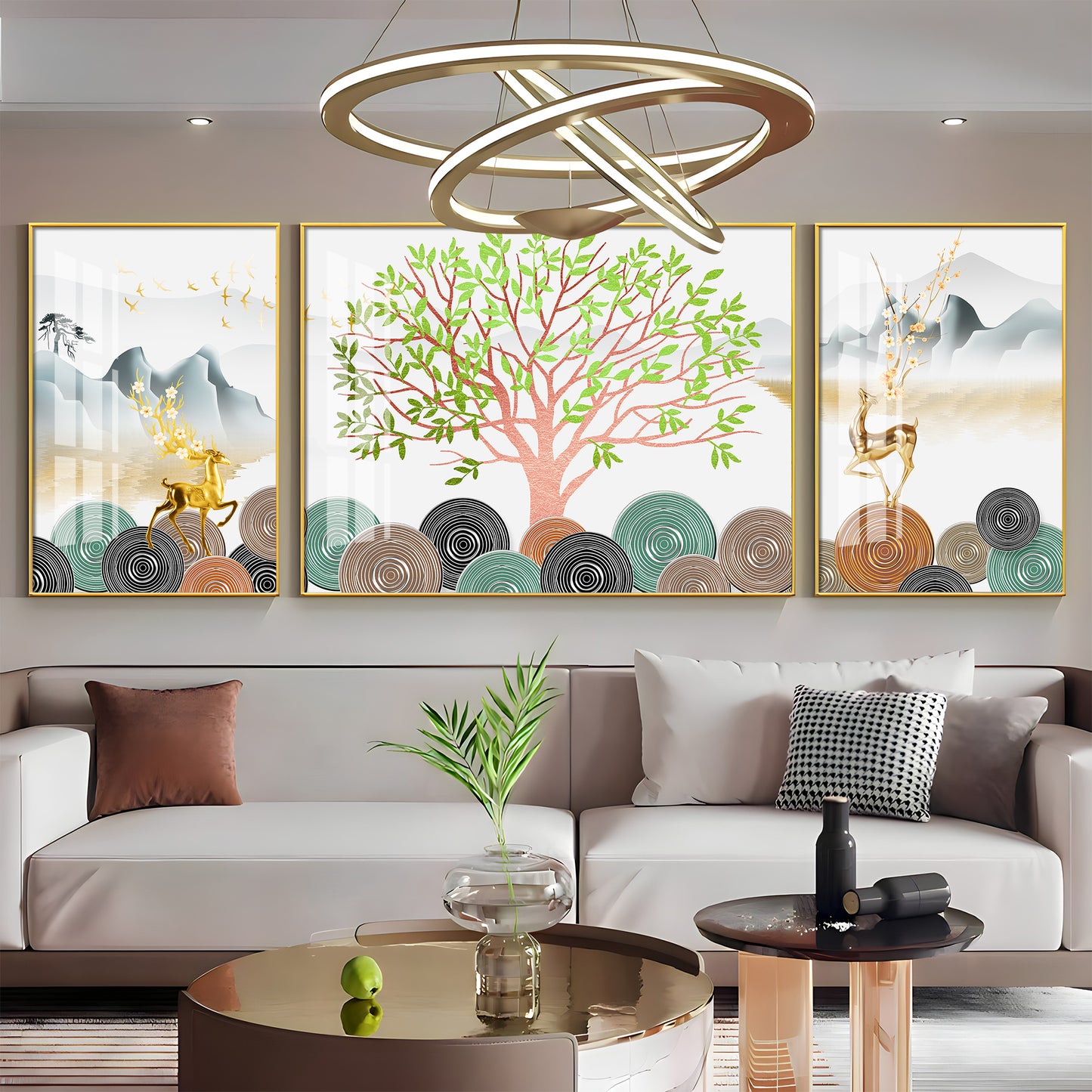 Blooming Tree Premium Acrylic Wall Art (Set of 3)