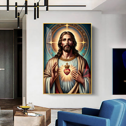 Christ's Heart Masterpiece Premium Acrylic Vertical Wall Art