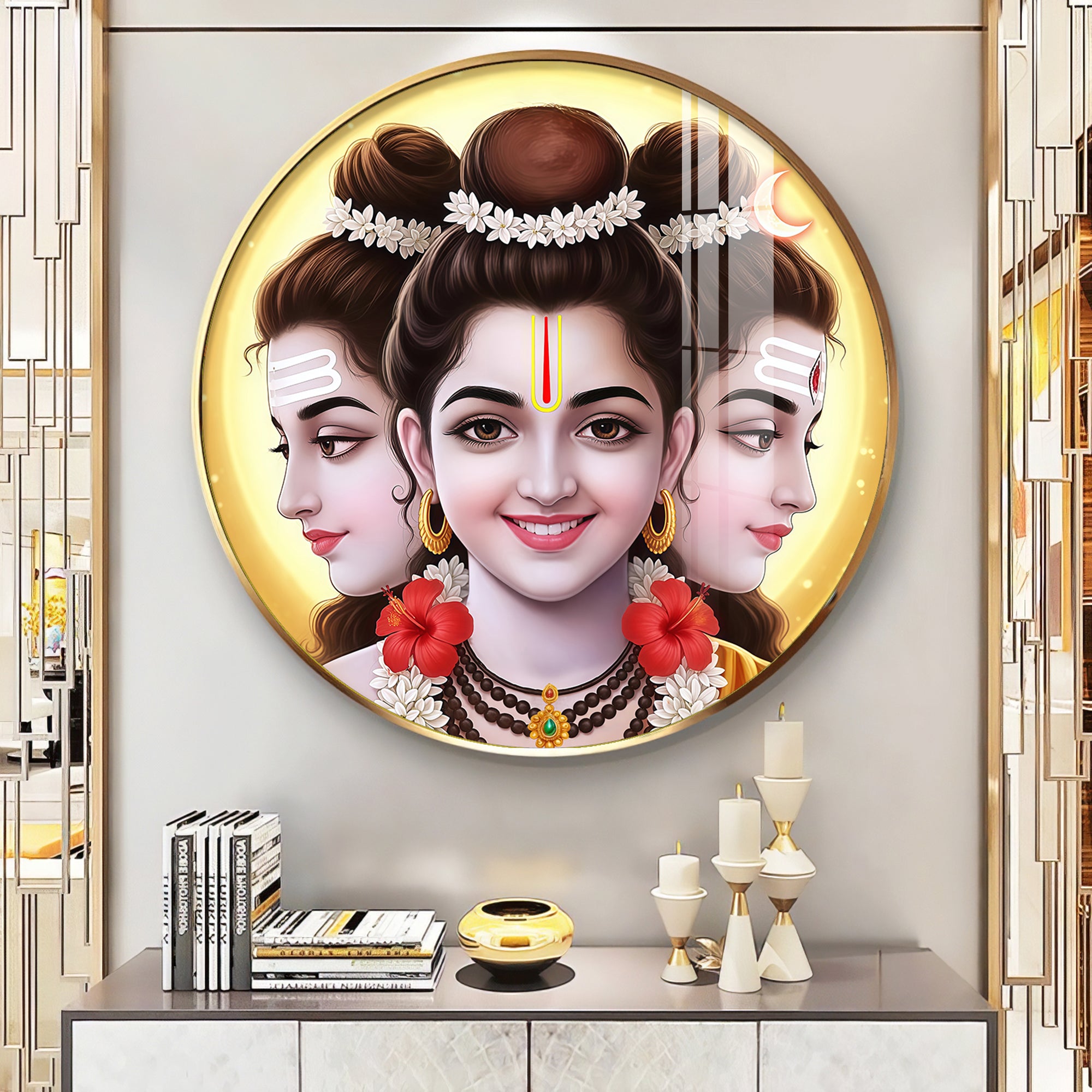Gurudev Datt Premium Acrylic Round Wall Art