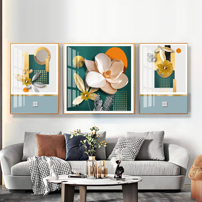 Pastel Flowers Premium Acrylic Wall Art (Set of 3)