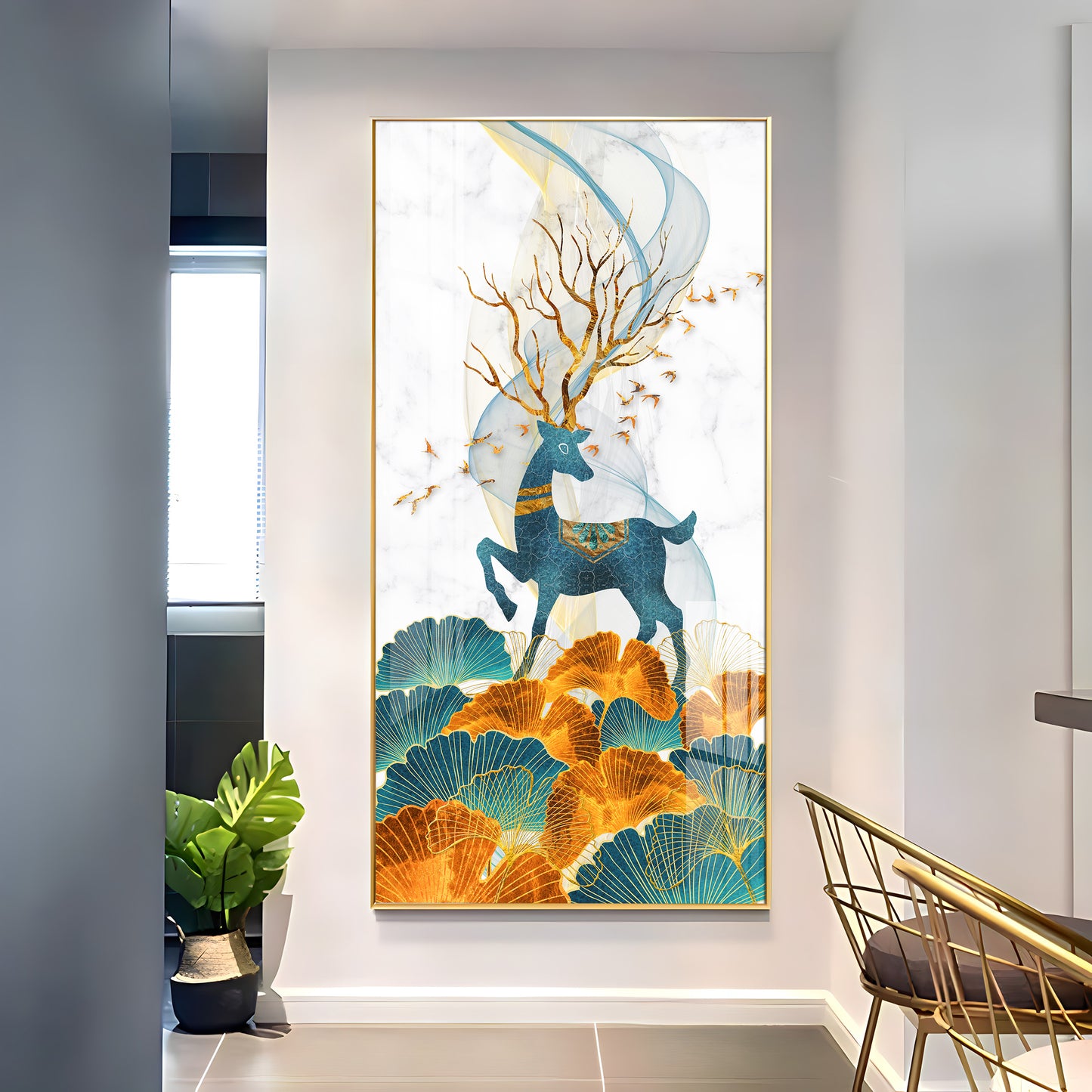 Decorated Deer Premium Acrylic Vertical Wall Art