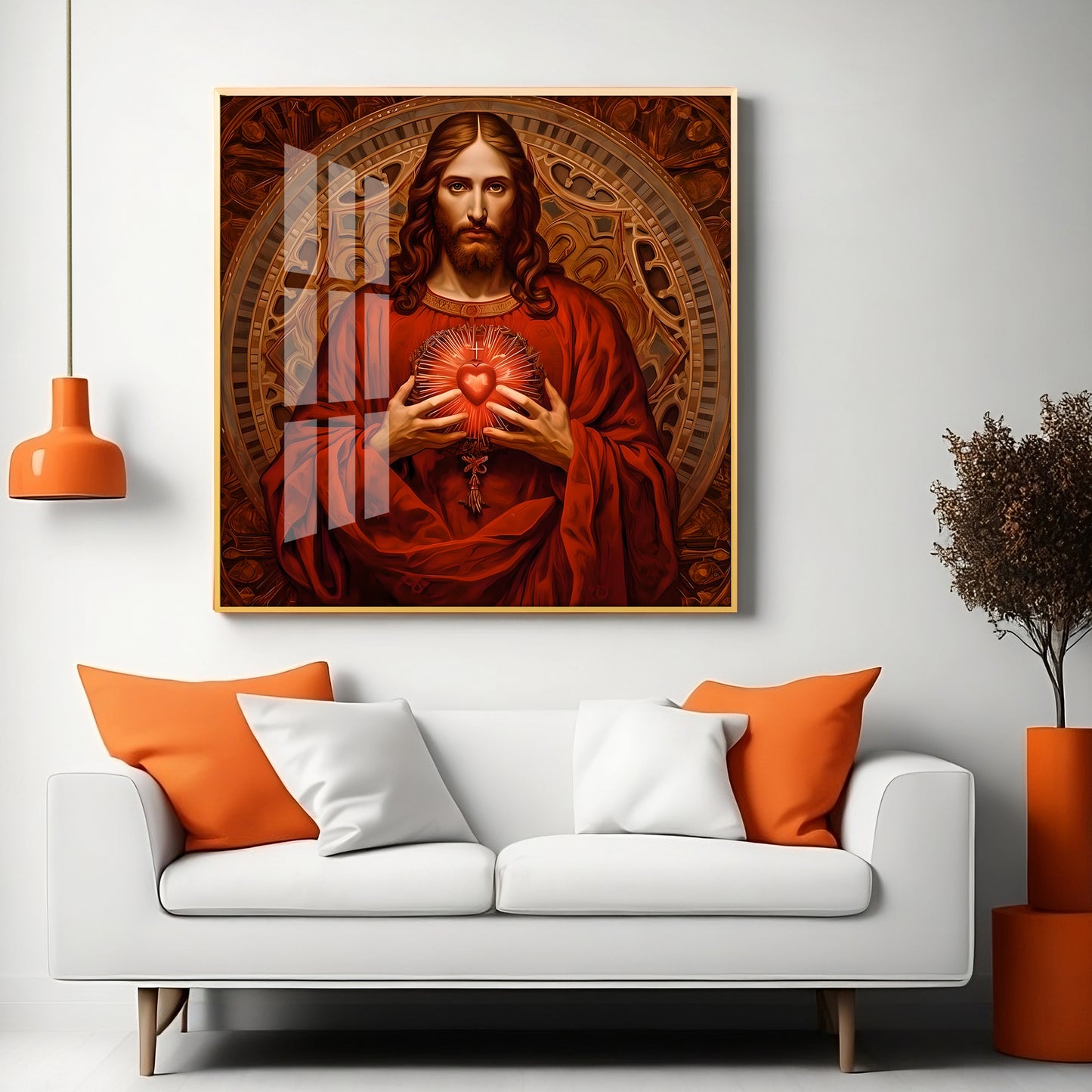 Christ's Heart Revelation Premium Acrylic Square Wall Art