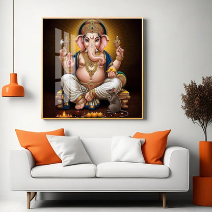 Ganesha Ji Premium Acrylic Square Wall Art