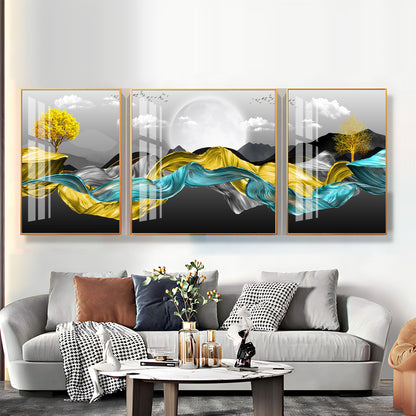 Silky Mountains Premium Acrylic Wall Art (Set of 3)