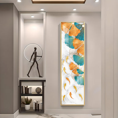 Gingko leaves Fish Premium Acrylic Vertical Wall Art