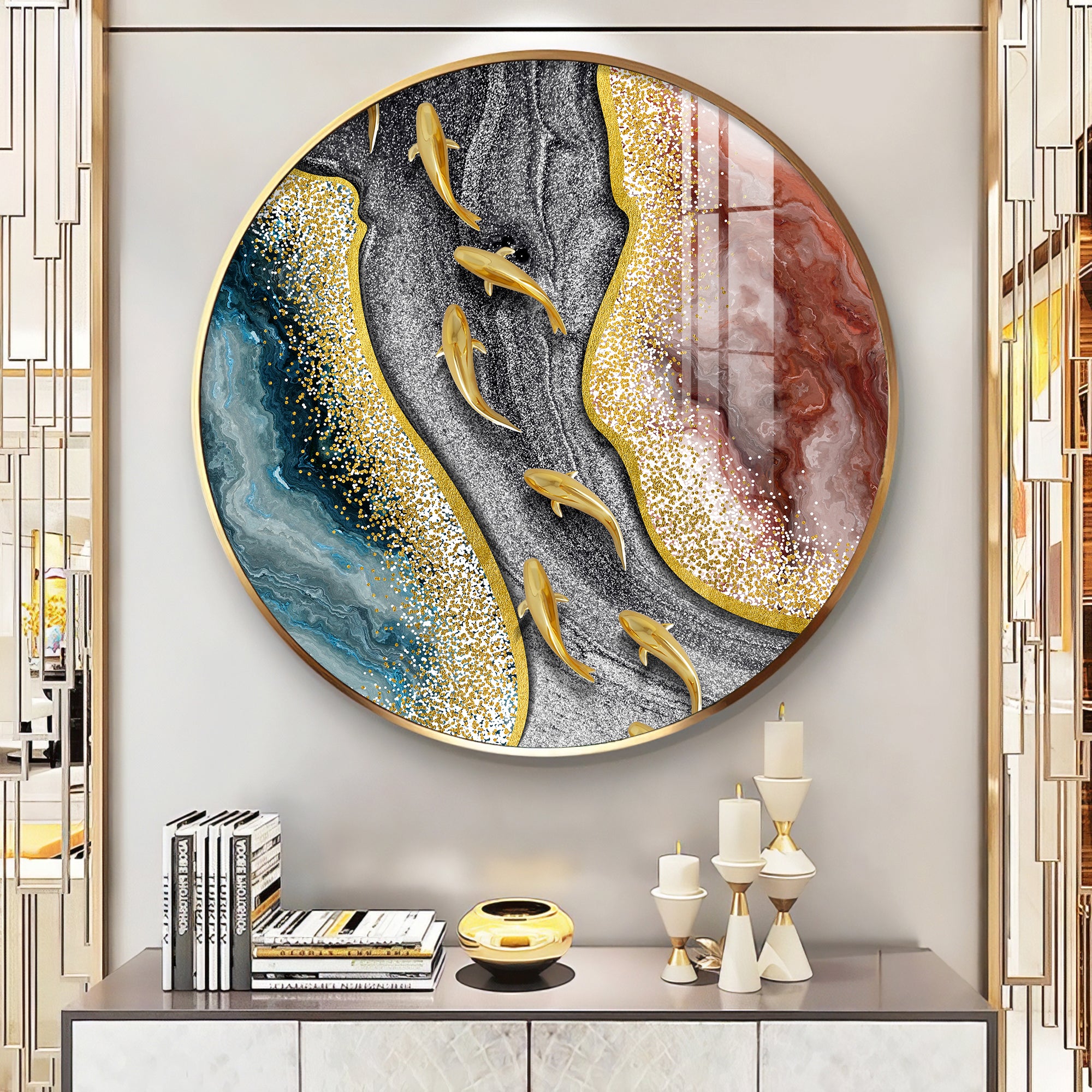 Oceanic Embrace Premium Acrylic Round Wall Art
