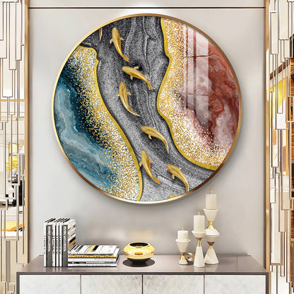 Oceanic Embrace Premium Acrylic Round Wall Art