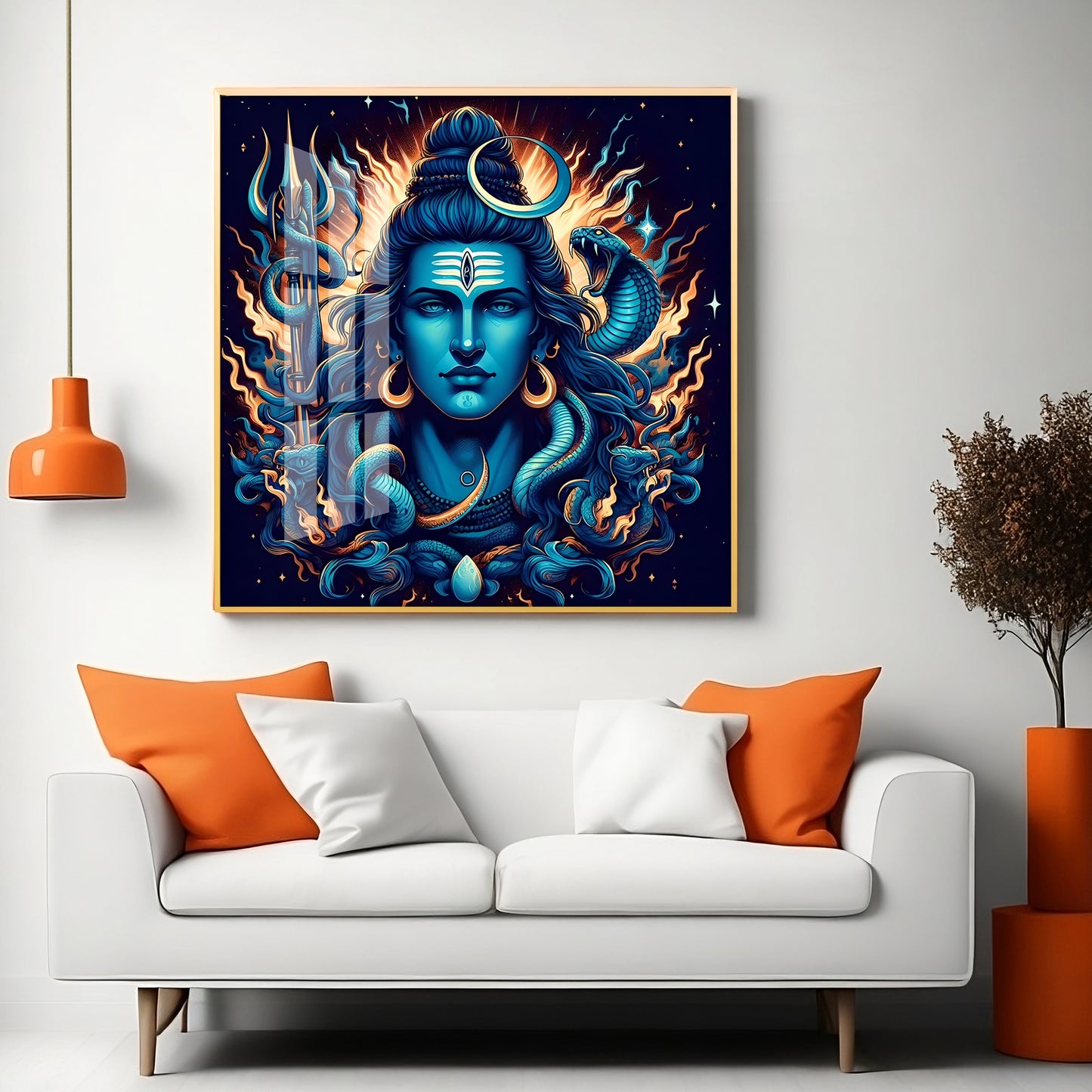 Lord Mahadev Shiva Premium Acrylic Square Wall Art