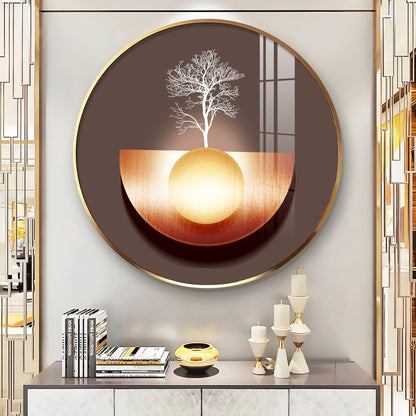 Reflective Arbor Premium Acrylic Round Wall Art