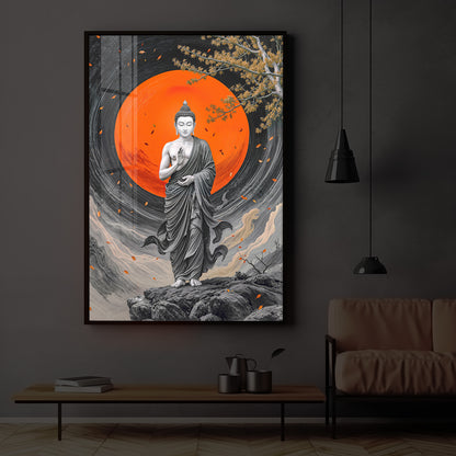 Buddhay Ji Modern Luxury Backlight Vertical Wall Art