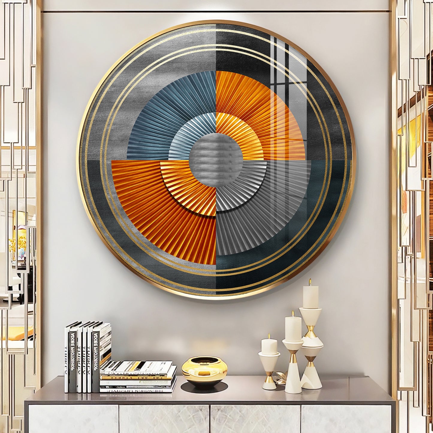 Grandeur Circle Premium Acrylic Round Wall Art