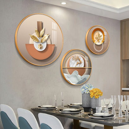 Golden Plant Puups Premium Acrylic Round Wall Art (Set of 3)