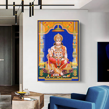 Divine Lord Hanuman Premium Acrylic Vertical Wall Art