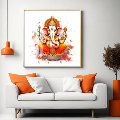 Shiv Putra Ganesh Premium Acrylic Square Wall Art