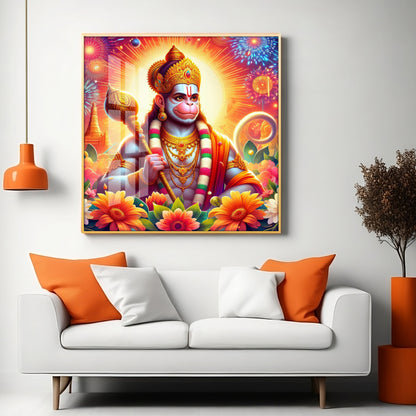 Jai Hanuman Premium Acrylic Square Wall Art