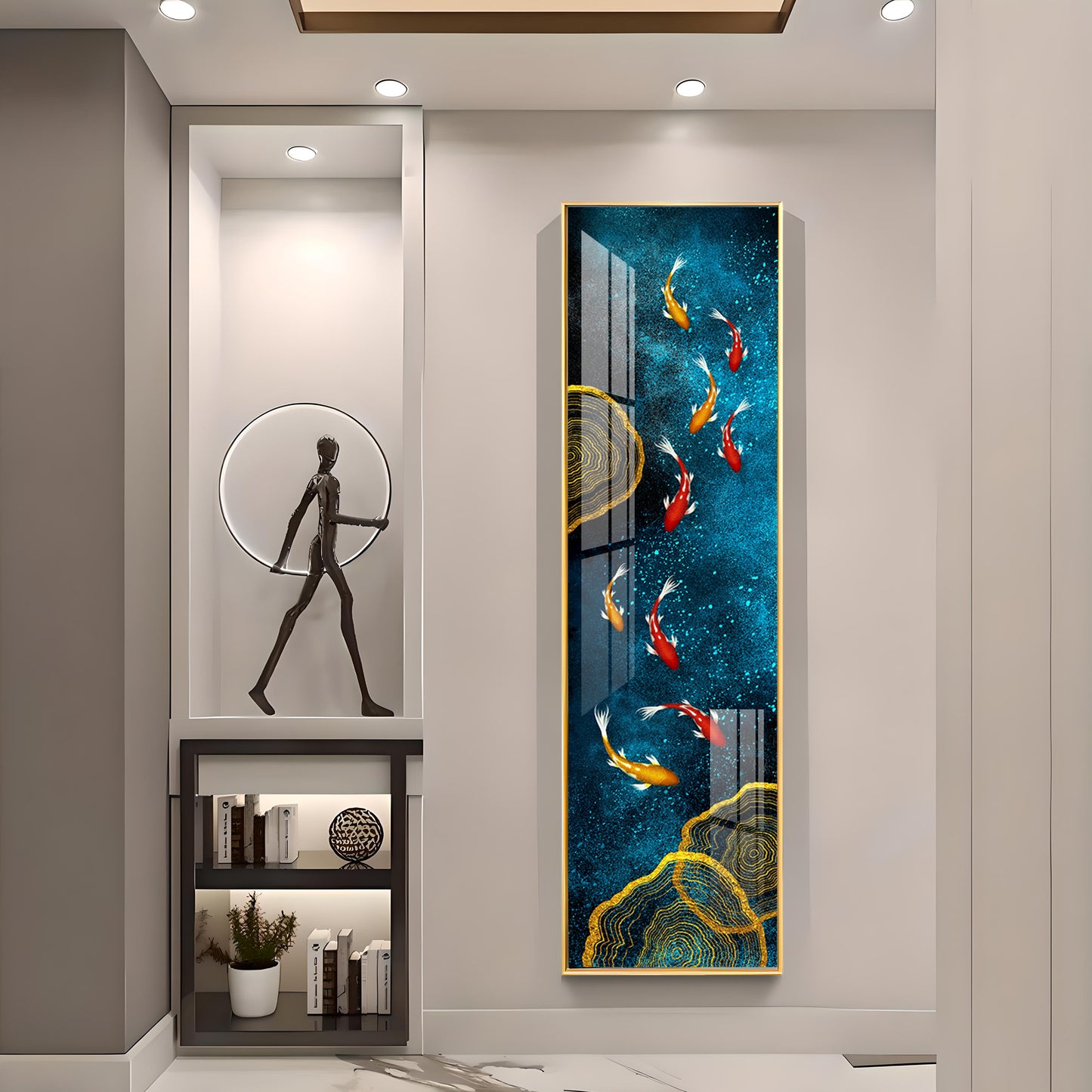 Aesthetic Koi Fish Feng Premium Acrylic Vertical Wall Art