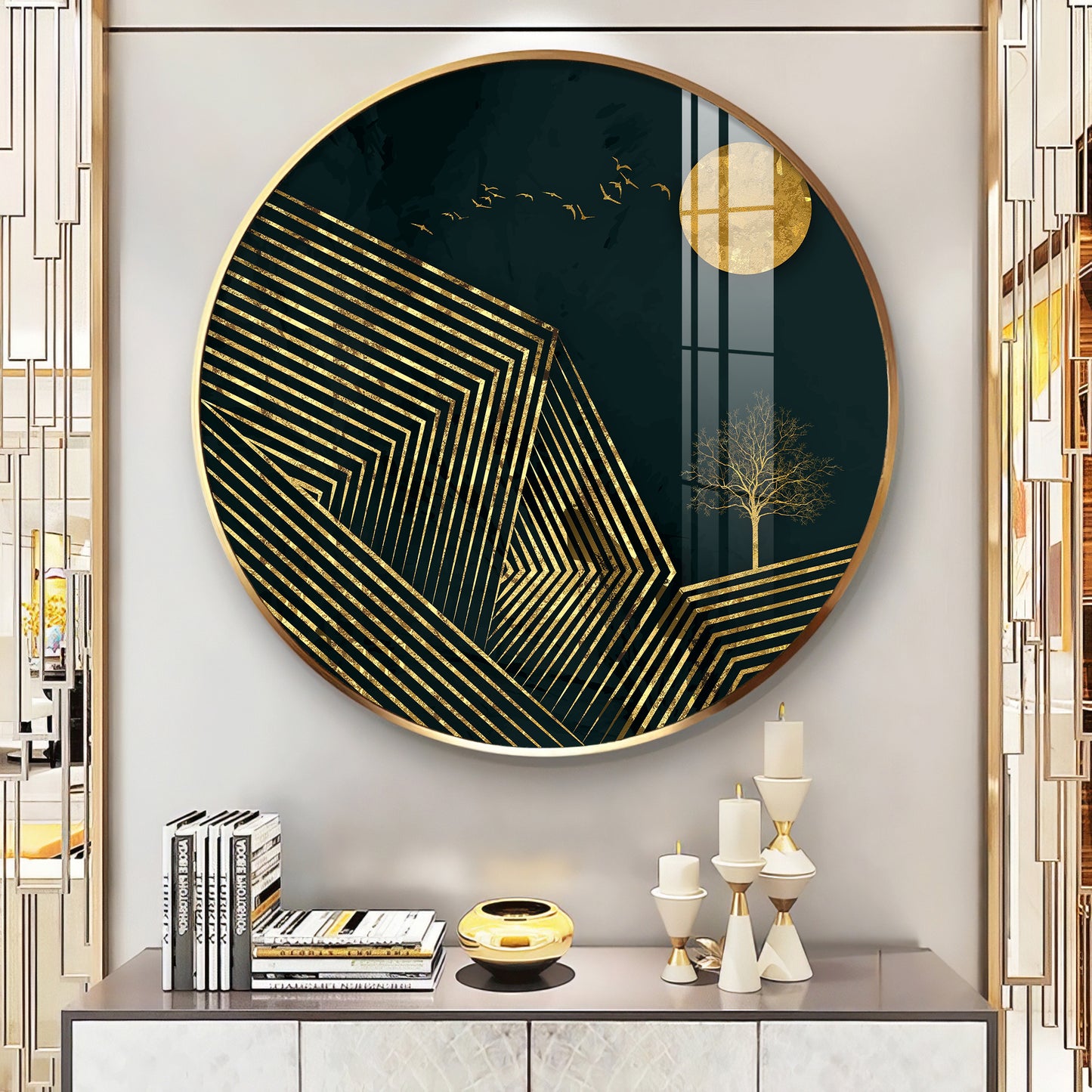 Obsidian Luxe Premium Acrylic Round Wall Art