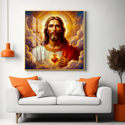 Holy Jesus Premium Acrylic Square Wall Art