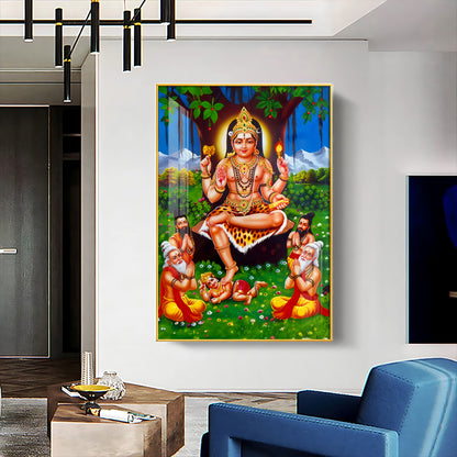 Lord Dakshinamurthy Premium Acrylic Vertical Wall Art