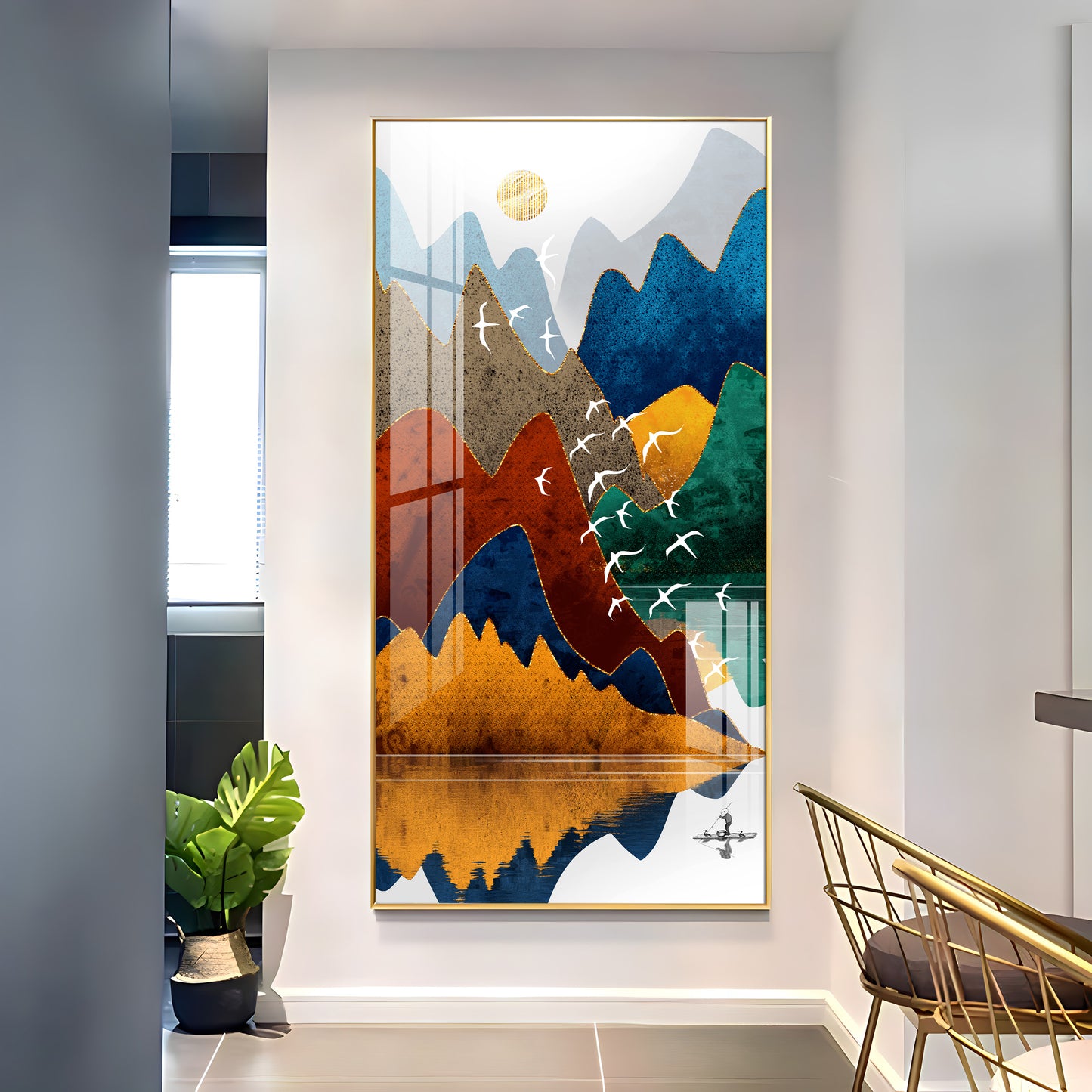 Colorful Mountains Premium Acrylic vertical Wall Art