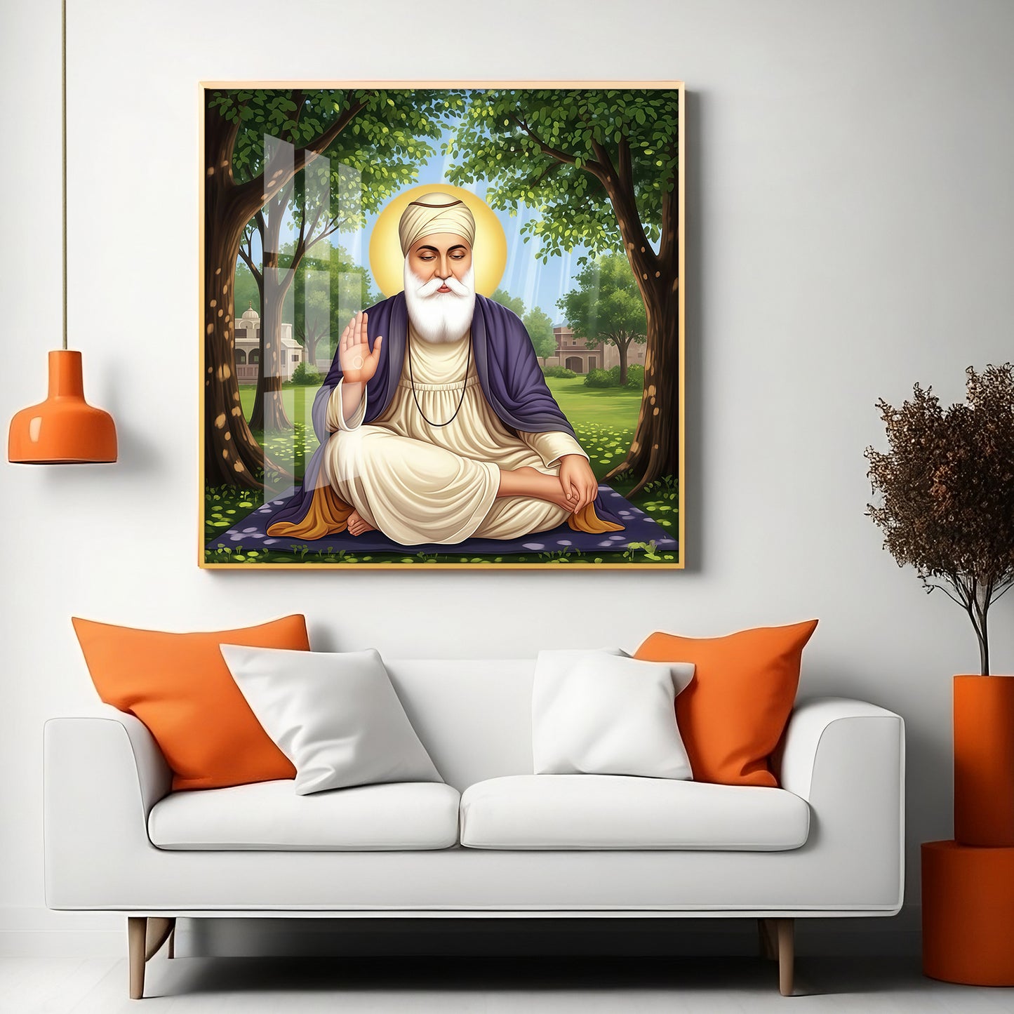 Satnam Waheguru Ji Premium Acrylic Square Wall Art