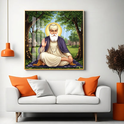 Satnam Waheguru Ji Premium Acrylic Square Wall Art