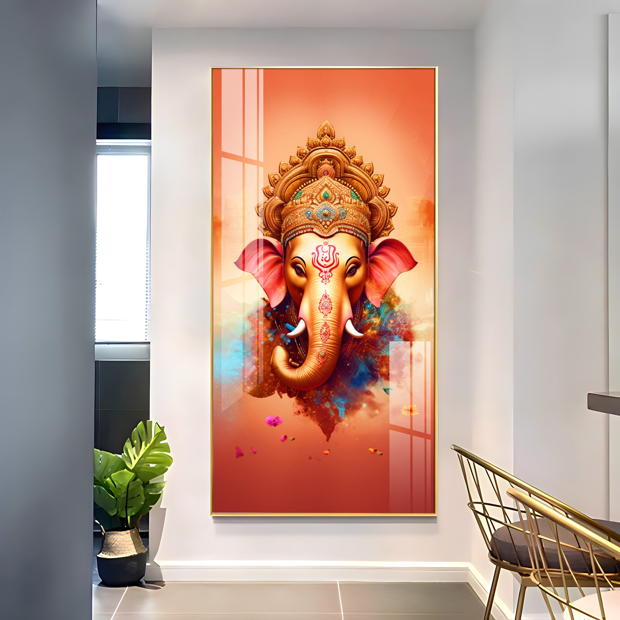 Ganpati Bappa Premium Acrylic Vertical Wall Art