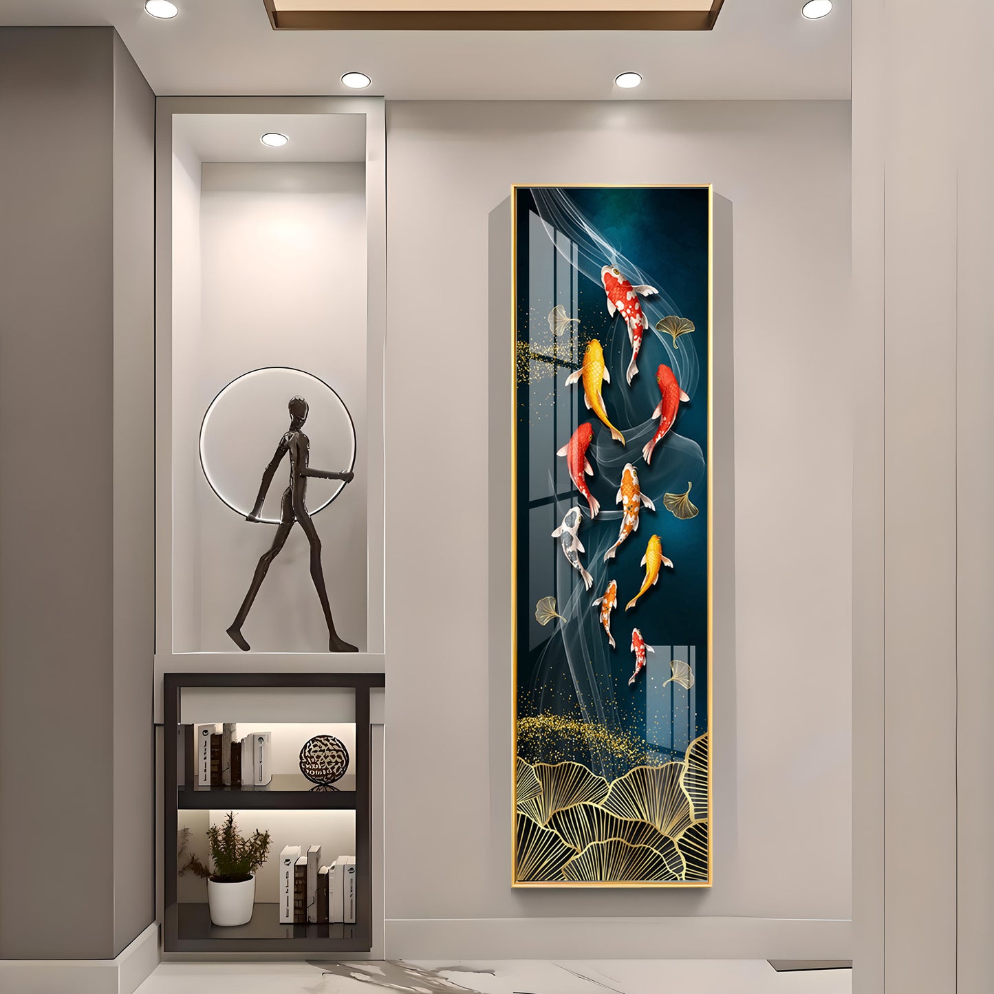 Koi Fish Premium Acrylic Vertical Wall Art