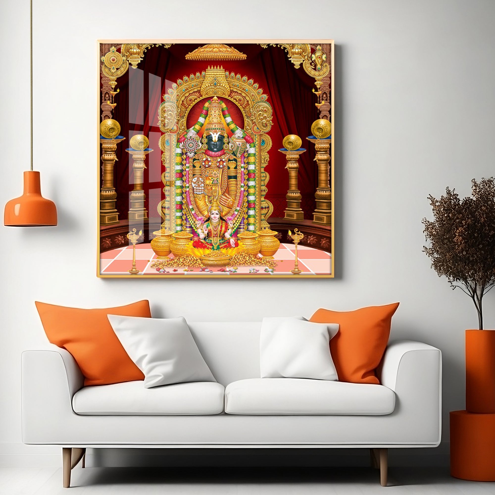 Lord Venkateswara Premium Acrylic Square Wall Art