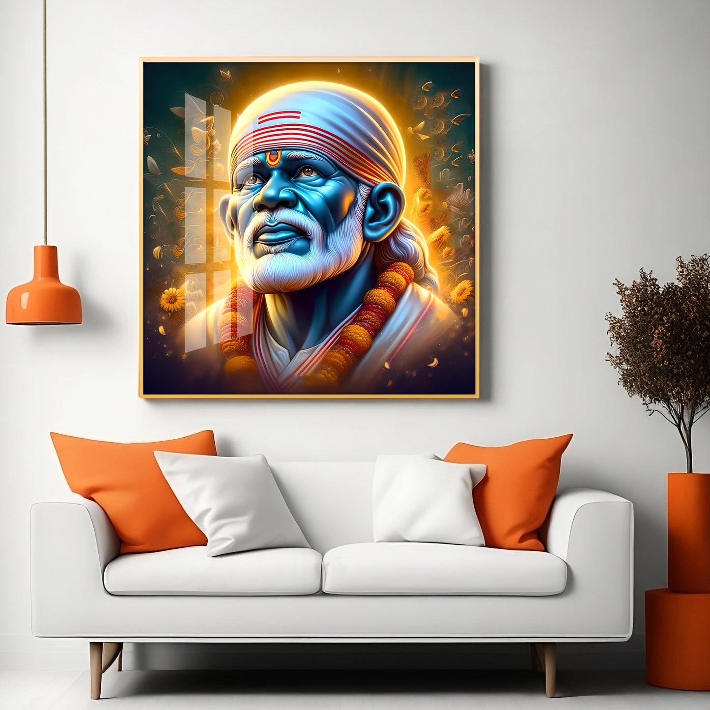 Shirdi Sai Baba Premium Acrylic Square Wall Art