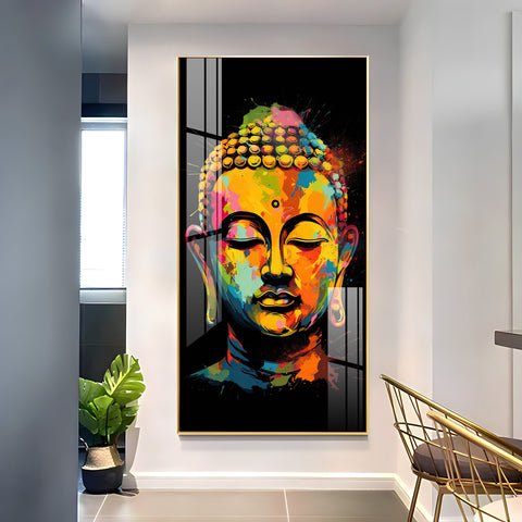 Colorful Buddha Premium Acrylic Vertical Wall Art