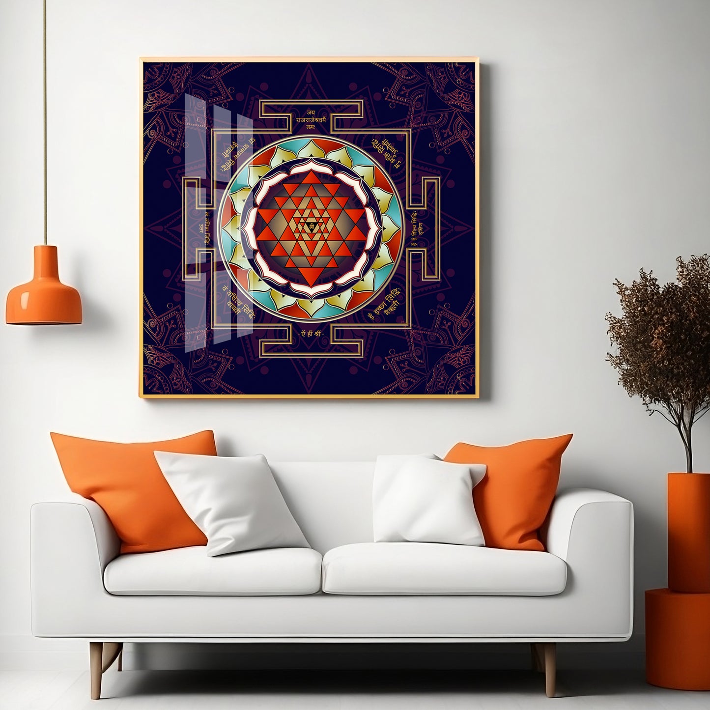 Laxmi Shri Yantra Premium Acrylic Square Wall Art