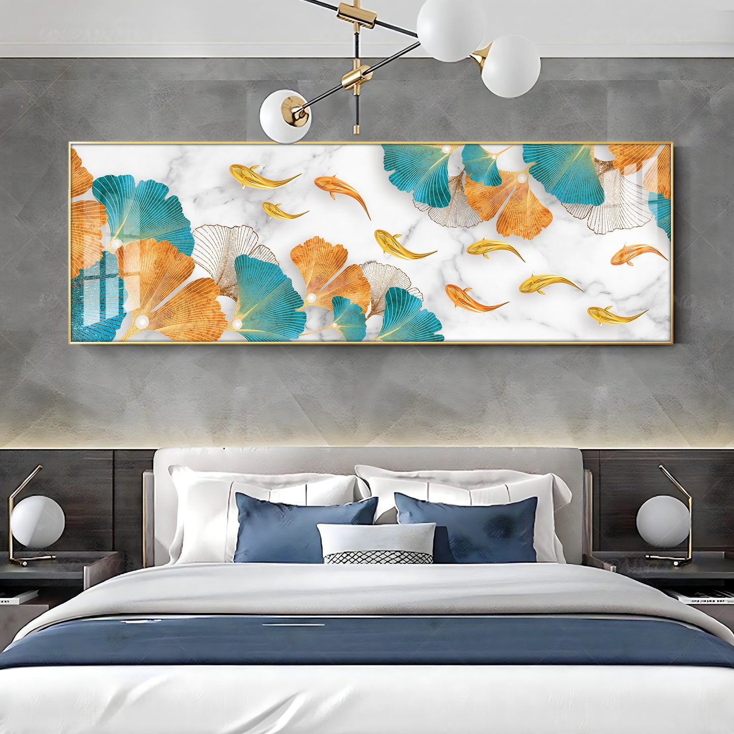 Colorful Biloba Leaves Premium Acrylic Horizontal Wall Art