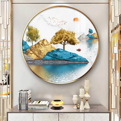Lakebound Ascent Premium Acrylic Round Wall Art