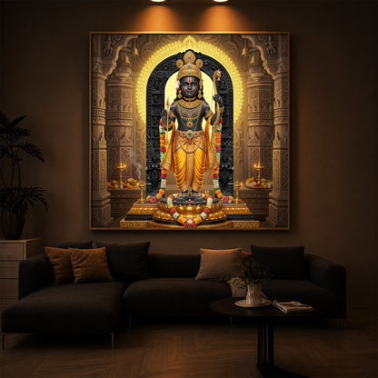 Shree Ram Modern Luxury Backlight Square Wall Art