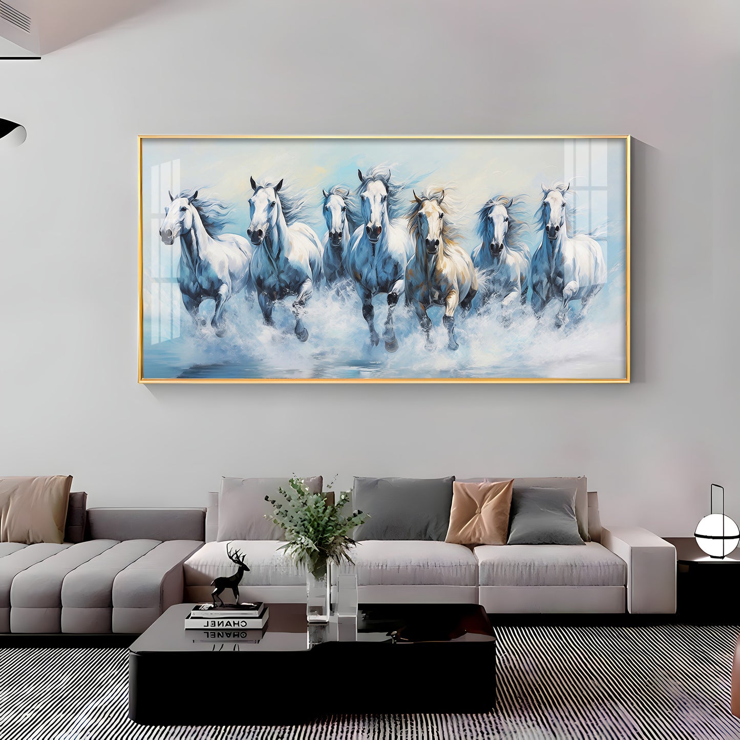 Fairytale Seven Horses Premium Acrylic Horizontal Wall Art