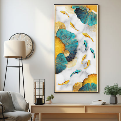 Colorful Koi Fishes Luxury Crystal Wall Art