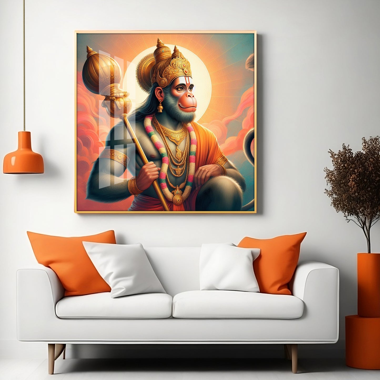 Bajrang Bali Premium Acrylic Square Wall Art