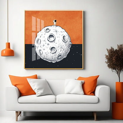 Conquering The Moon Premium Acrylic Square Wall Art