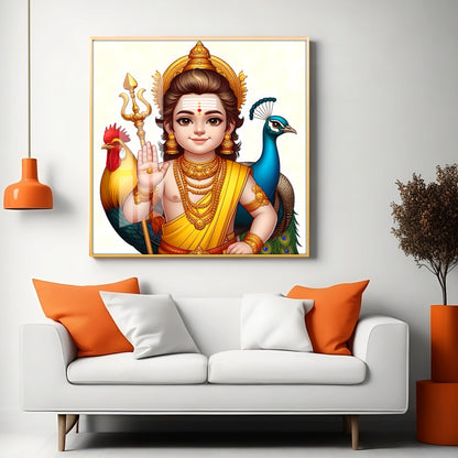 Lord Murugan Premium Acrylic Square Wall Art