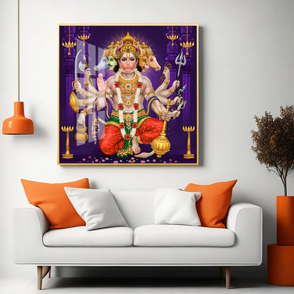 Divine Serenity Of Hanuman Premium Acrylic Square Wall Art