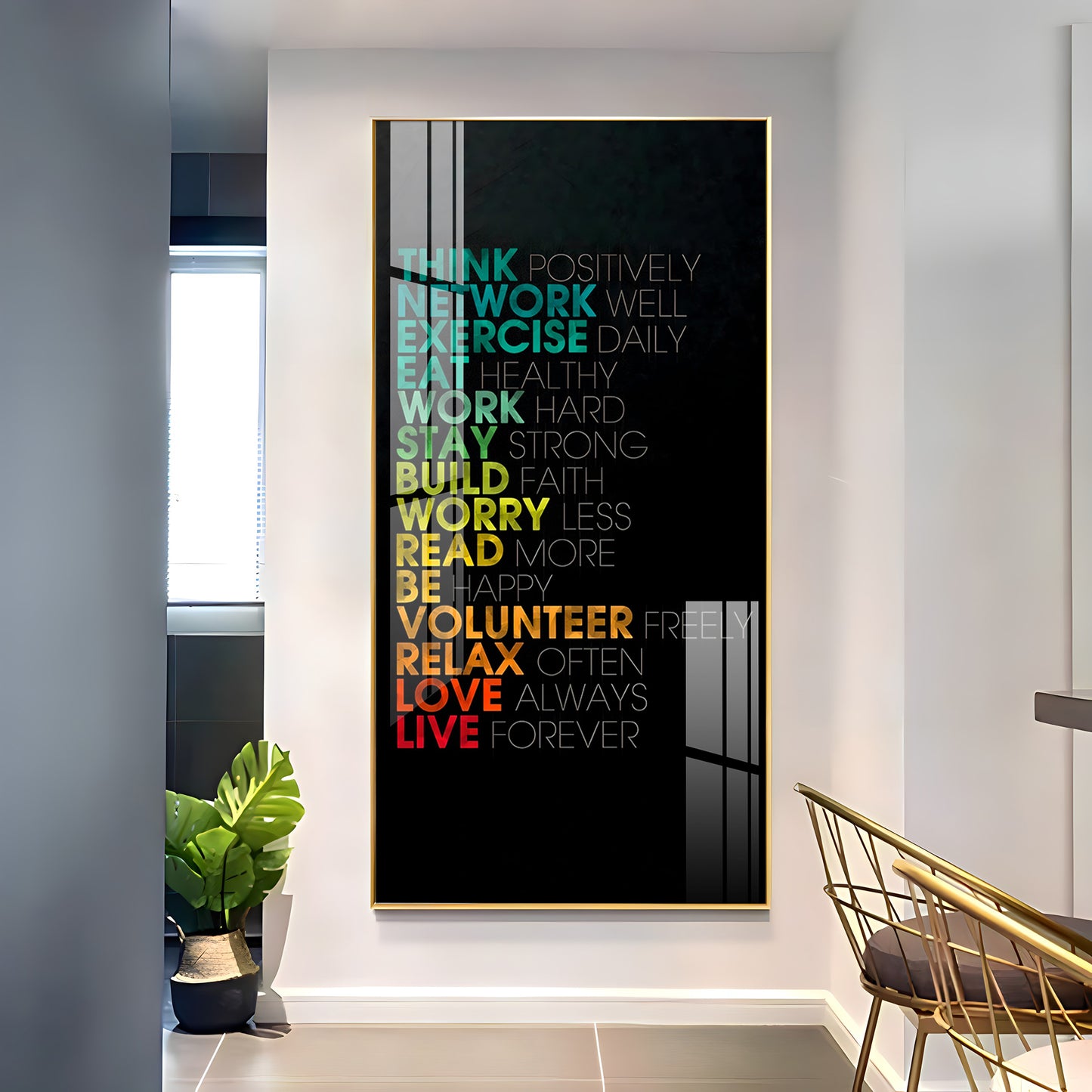 Think Positively Premium Acrylic Vertical Wall Art