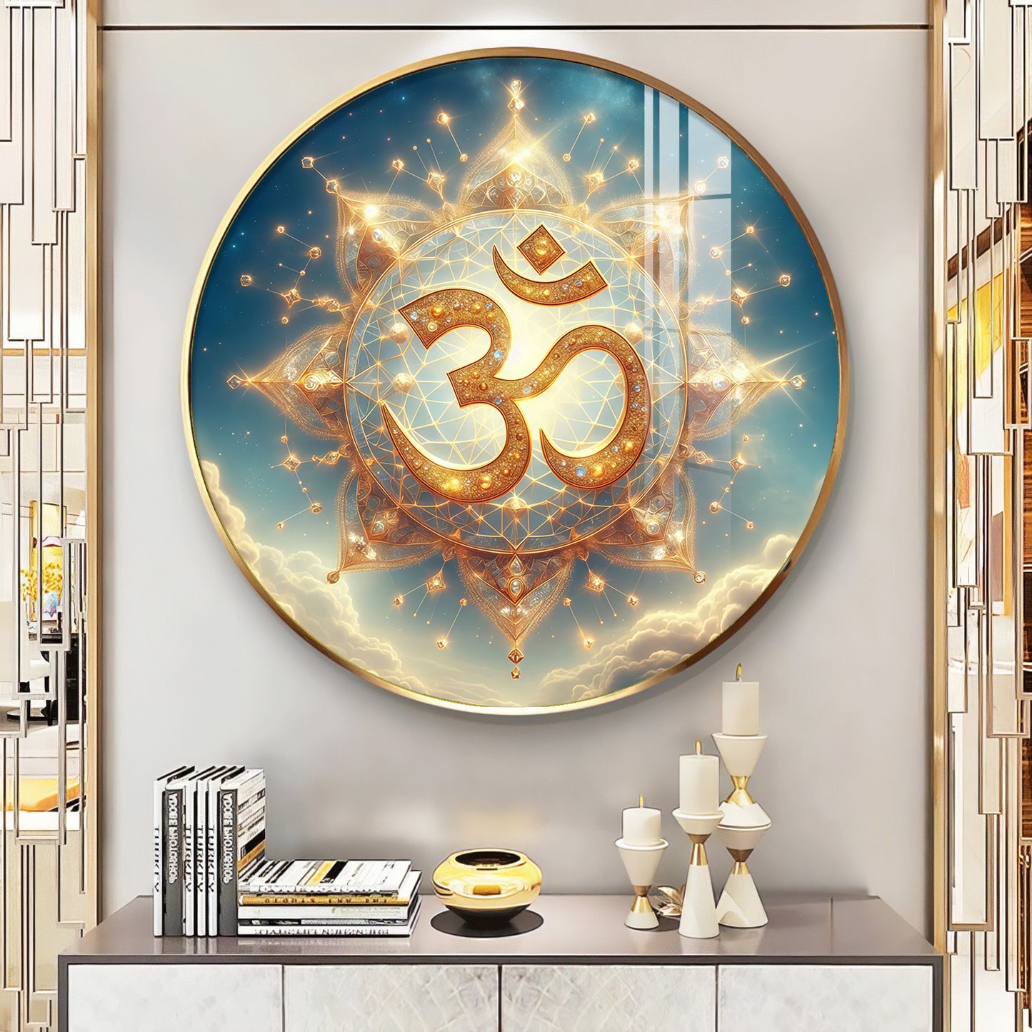 Om Incarnation Premium Acrylic Round Wall Art