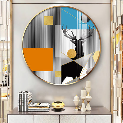 Circular Deer Premium Acrylic Round Wall Art